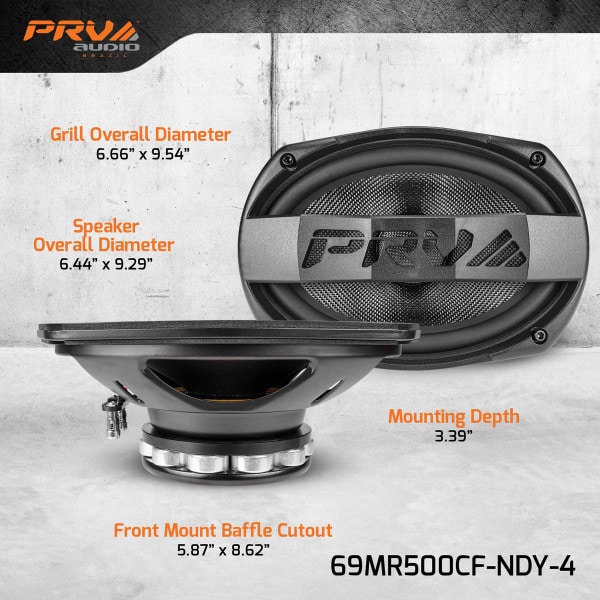 Main product image for PRV Audio 69MR500CF-NDY-4 6"x9" Neodymium Midrange Speaker Pair294-3504